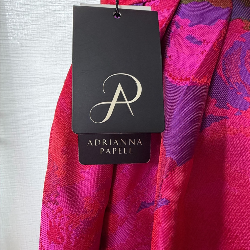 Adrianna Papell Sleeveless Floral Maxi Gown in Fuchsia and Purple - Picture 4 of 5